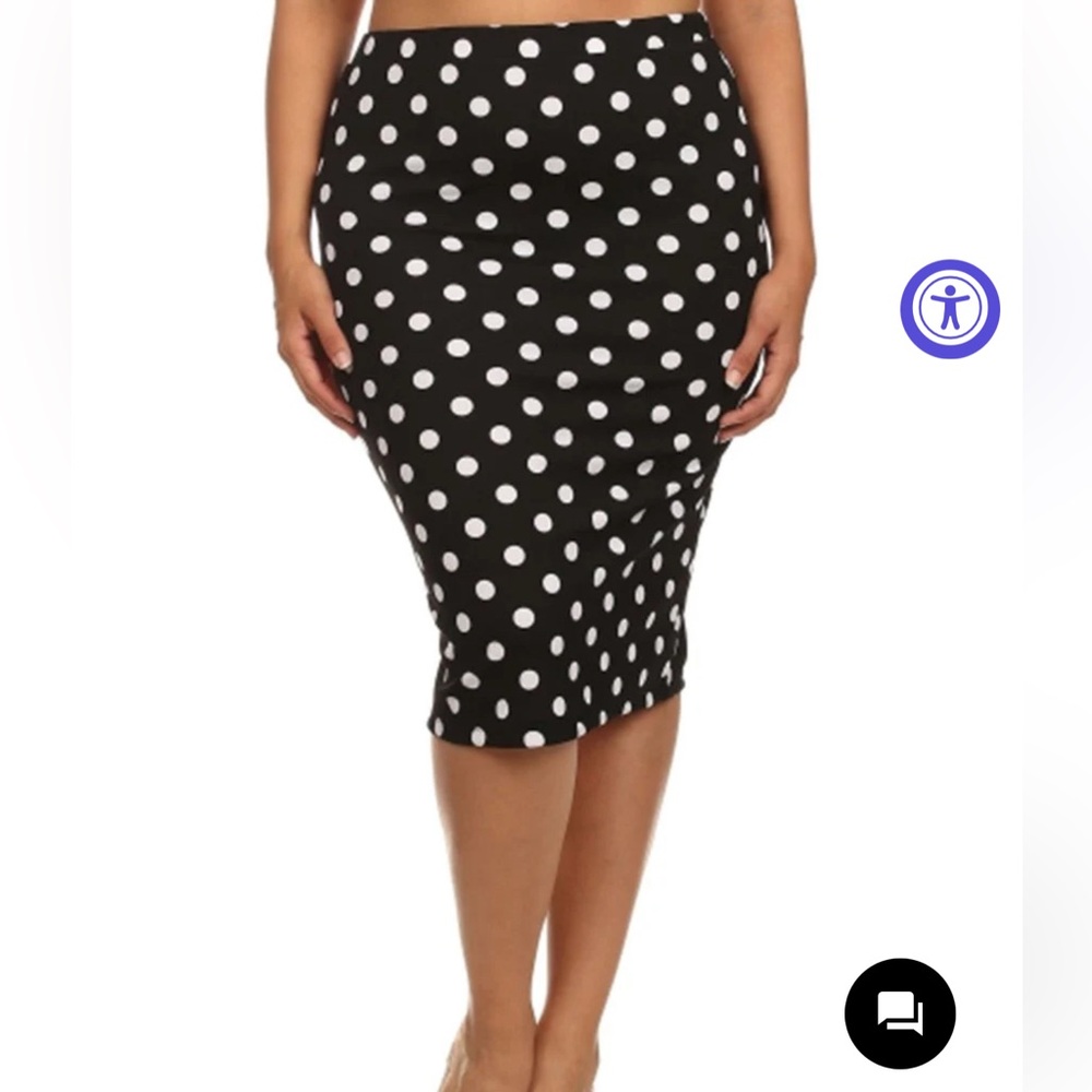 Polka Dot Printed Pencil Skirt, great condition Sz XL